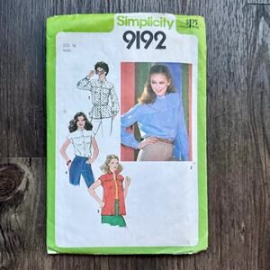 Vintage 1970s Simplicity 7444 Sewing Pattern Womens Size M Set of Tops COMPLETE